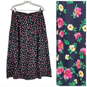 Appleseeds Vintage Floral Skirt with Pockets